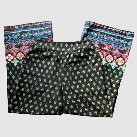 Xhiliaration Allover Geometric Print Wide Leg Pants Black, EUC - Size Medium - Picture 3 of 8
